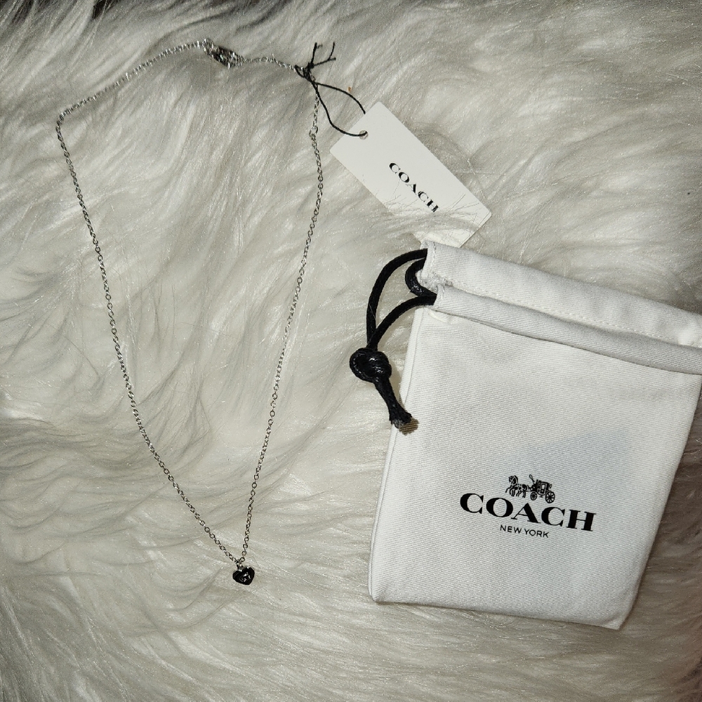 *Authentic* Coach Silver Necklace with Heart Charm